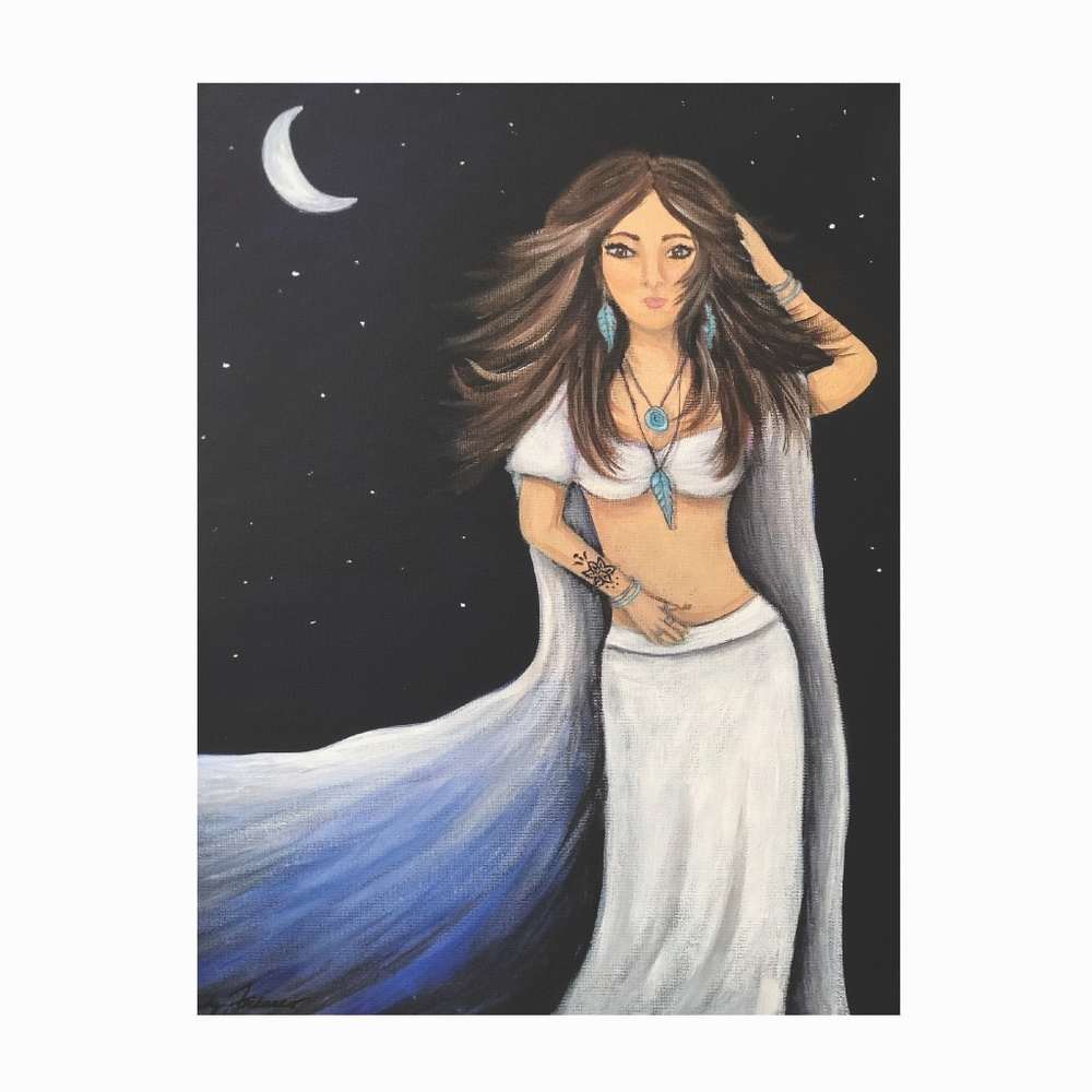 Lady and the Moon Print - 3 Pack